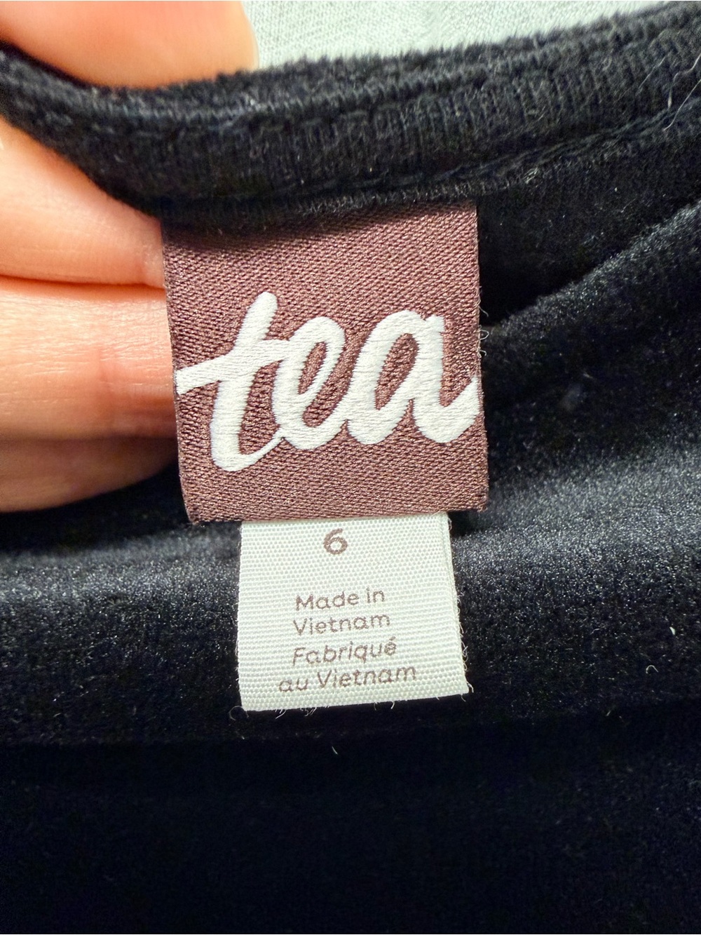 Tea Collection Black Velvet Long-Sleeve Skater Dress - Picture 2 of 3